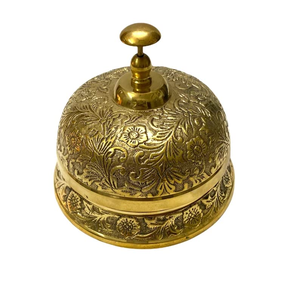 <b>Brass</b> Reception Desk <b>Bell</b> Vintage Service Counter <b>Bell</b> Decorative Hotel Restaurant Call <b>Bell</b> Engraved Antique Finish - Product Image 4