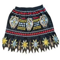Jupe décontractée pour femme la plus vendue, style Hawaïen, Guam, Micronésie, 100 % polyester, broderie, ajustée, longueur genou