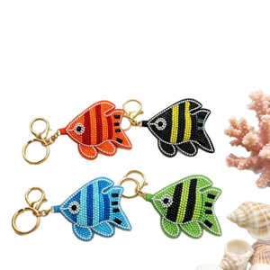 New Beaded Embroidered Marine Animal Keychain Cute Shell Bag Charms Women Handbag Accessories Gift - Product Image 1