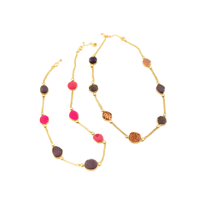 Conjunto de Collar de Moda con Cuentas en Tono Dorado Latón - Product Image 2