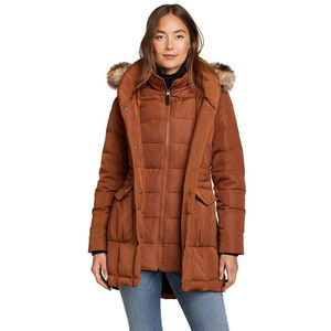 Abrigo Acolchado Grueso de Invierno para Mujer, Diseño Personalizado OEM, Tela Satinada, Técnicas de Impresión en Cuero, Chaquetas Acolchadas Holgadas - Product Image 3