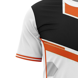 Custom Sublimated Unisex Adult <b>Soccer</b> Jersey Crew Neck Short Sleeve Lightweight 100% Polyester Color Blocked Red White Front - Product Image 5