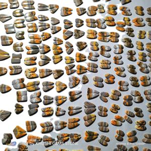 Pierre précieuse naturelle Jaspe Abeille Cabochon Formes Assorties, Paire Assortie pour Boucles d'Oreilles 10-25mm 3-5g Khushi Gems Stone Silver - Product Image 3