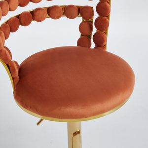Sgabelli da Bar Moderni (Set di 2) con Gambe in Tubo di Ferro Dorato, Cuscini Morbidi e Schienale Confortevole per Sala da Pranzo - Product Image 6