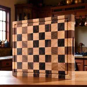 <b>Wood</b> <b>Square</b> Chopping Board & Serving Platter 12mm Thick Durable Sustainable Dishwasher Safe - Product Image 4
