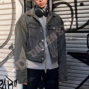 DAIZEN STAR INTERNATIONAL Men's Classic Denim Jacket Regular Fit Acid Wash <b>Light</b> Vintage Cotton Button Closure Casual Streetwear - Product Image 5