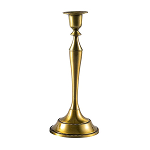 Juego de portavelas cónicos de metal dorado nórdico, soporte decorativo de metal para velas de té, para centros de mesa, decoración del hogar y bodas - Product Image 2