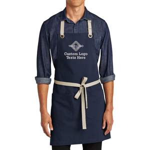 2025 A815 Custom Embroidery Logo Premium <b>Canvas</b> Unisex Long <b>Aprons</b> with Stylish Stitch Design - Product Image 1