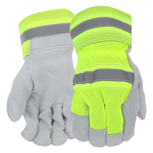 Guantes de Seguridad de Alta Visibilidad con Franjas Reflectantes, Largos hasta la Muñeca, de Poliéster y Algodón, Transpirables, para Trabajo en Exteriores - Product Image 6