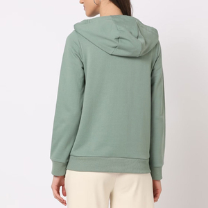 OEM Manufacturer PUFFIN SPORTS Custom Women's <b>Hooded</b> <b>Zip</b>-Up Sweatshirt Full Sleeve 100% Cotton Jersey Breathable Autumn Wear - Product Image 4