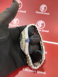 2024ใหม่ล่าสุดนาฬิกากลไกสแตนเลสสำหรับผู้ชายทำจากเงิน VVS Baguette Moissanite - Product Image 4