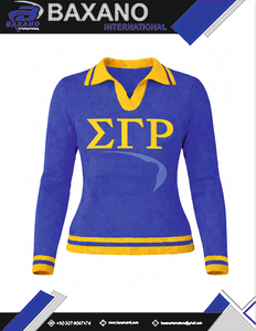 Suéter de punto verde informal para mujer de la hermandad Sigma Gamma Rho con estampado de letras SGR, suéter con letras en la parte superior, personalizado con cualquier logotipo - Product Image 4