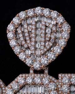 Pendentif en Moissanite Diamant Certifié IGI Coupe Brillante VVS Plaqué Or Rose Style Glacé RB Gems, Bijoux Fins en Or 14K - Product Image 3