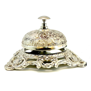 Retro Hand-Pressed Reception <b>Bell</b> Decorative Floral Engraved Metal <b>Service</b> Call <b>Bell</b> - Product Image 2