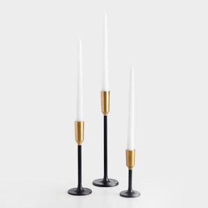 Metal Aluminium <b>Black</b> <b>Candlestick</b> Taper Candle Holder Set of 3 Pes - Product Image 6