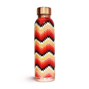 Red Black 100% Pure Copper <b>Water</b> <b>Bottle</b> with Enamel Finish <b>BPA</b> <b>Free</b> Leakproof Reusable Durable Drinking <b>Bottle</b> for Home Office - Product Image 1