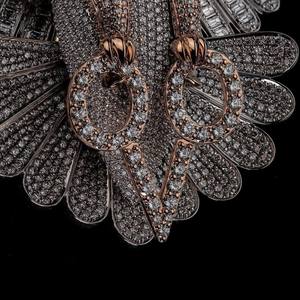 Nouveau style de bijoux de luxe hip-hop, collier chaîne cubaine personnalisé bicolore en argent S925 avec moissanite et pendentif aigle - Product Image 1