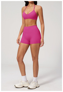 Wholesale Sportswear Active Wears Custom Gym Clothes Workout Yoga Shorts and Sports <b>Bra</b> Sets for Women - Product Image 3
