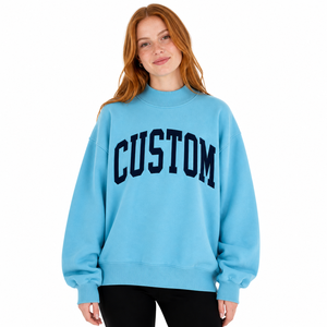 Sweat-shirt à col montant avec lettres grecques pour femmes, broderie personnalisée, lettres grecques, 100% coton, sweat-shirt surdimensionné pour sororité - Product Image 1