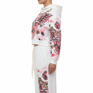 Conjunto de Dos Piezas de Blazer y Pantalones Jogger para Mujer, Ropa de Calle de Verano, Top Corto y Pantalones con Estampado Gráfico Personalizado, Chándal al por Mayor OEM - Product Image 2