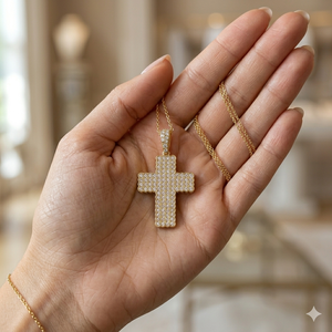 Custom iced Trendy 10K <b>Solid</b> <b>Gold</b> Jesus Cross Necklace Moissanite Diamond Christian Religious Jewelry Fine <b>Pendants</b> Charms Gifts - Product Image 4