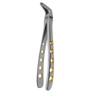 Forceps d'extraction dentaire # Forceps d'extraction dentaire F2 avec poignée dorée incrustée de diamants, instrument chirurgical dentaire en acier inoxydable - Product Image 3