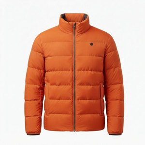 Chaqueta acolchada para hombre, más vendida, cómoda, para invierno, con relleno ligero, cierre de cremallera completa, cuello alto y bolsillos laterales. - Product Image 3