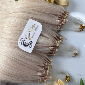 2024 Micro Ring Extensions 100% Vierge Blonde Cheveux Humains Haute Qualité Main Douce Lâche Vague Profonde Style Tendance Chaude En Gros - Product Image 6