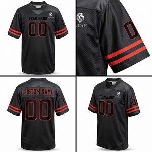 Camiseta de Fútbol Americano Personalizada Unisex con Cuello en V, Manga Corta, Absorbente de Humedad, Poliéster, Logotipo Frontal, Uniformes de Equipo, Servicio OEM - Product Image 5