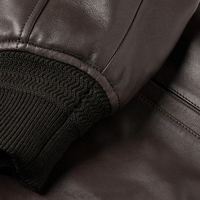 Veste en cuir véritable pour homme sur mesure, fermeture éclair sur le devant, mode décontractée, streetwear, manteau d'hiver, fabricant OEM ODM, haute qualité