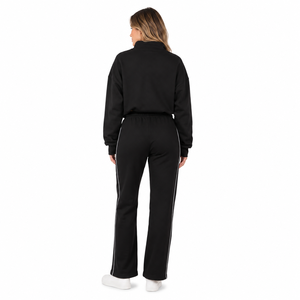 Nuevo Conjunto Deportivo de Alta Calidad al por Mayor para Mujer, Top Corto, Sudadera Personalizada Lisa y Pantalones Deportivos con Ribete en Contraste - Product Image 4