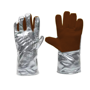 Gants de sécurité blancs en Para-Aramide aluminisé haute résistance au feu, paume intégrale en coton, protection lourde pour le soudage, surface lisse - Product Image 4