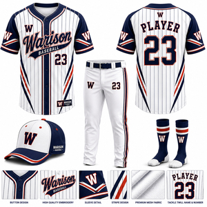 Wholesale Baseball Uniform Set Sportswear Sublimation 100% Polyester Softball Jersey Pant Socks And Caps Set - Product Image 6
