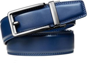 Cinturón Formal de Cuero Genuino para Hombre, Color Sólido, Hebilla de Pin Rectangular de Hierro, Duradero, Negro, 3.5 cm - Product Image 3