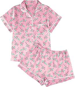 Pijama de Mujer para Verano, Otoño e Invierno, Camisón hasta la Rodilla, Manga Corta, Diseño de Dibujos Animados, Talla 3XL, 100% Poliéster Tejido - Product Image 4