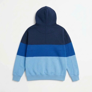 <b>Mens</b> <b>Navy</b> Blue Color Block Hoodie <b>Fleece</b> Sweatshirt Custom Logo Streetwear Casual Oversized Pullover Autumn Wear - Product Image 3