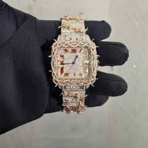 Reloj Mecánico Automático de Lujo con Moissanita VVS, Cristal de Zafiro, Correa de Acero Inoxidable, Aprobado por el Probador de Diamantes - Product Image 6