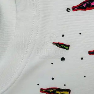 Camiseta de Manga Corta con Pedrería, Diseño Nuevo, Camiseta con Pedrería de Moda para Adultos - Product Image 5