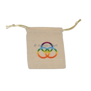 Pochette en coton à cordon, motif phases de lune et étoiles, style religieux, sac cadeau de mariage pour bijoux et emballage de pierres - Product Image 4