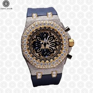 Reloj Mecánico Analógico para Hombre Charm Jewells, de Acero Inoxidable con Incrustaciones de Diamantes, Caja de 40 mm, Lujoso, con Fecha Automática - Product Image 1