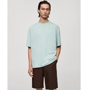 Camiseta de Manga Corta para Hombre, Corte Holgado, Color Sólido, Hombros Caídos, Suave, Transpirable, Estilo Casual, para Uso Diario - Product Image 1
