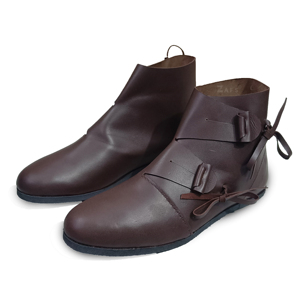 Chaussures en cuir véritable faites à la main, confortables, durables, décontractées et formelles pour hommes, style historique médiéval Renaissance - Product Image 1
