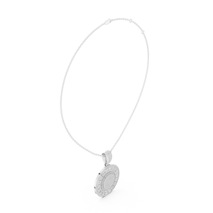 Collier pendentif rond en argent serti de diamants VVS, style classique, à porter tous les jours, charme en diamant naturel couleur G, bijoux unisexe - Product Image 1