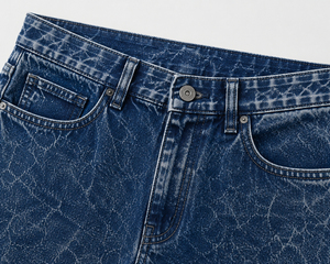 Custom Acid Washed Denim <b>Jeans</b> Men Heavyweight Cotton Straight Leg Five Pocket Pants Casual Trousers Apparel - Product Image 6