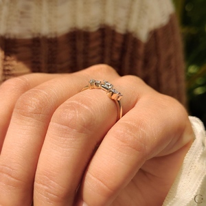 10k Lab Grown Marquise Cut Diamond Tree Leaf Band Ring For Women's 14K Solid Gold Fine Wedding Gift For <b>Girlfriends</b> - Product Image 3