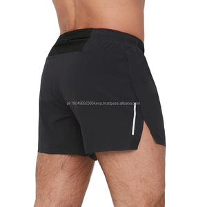 Shorts pour hommes décontractés, couleur unie, été, taille élastique, cordon de serrage, poches, style de rue privé, séchage rapide, polyester/coton - Product Image 3