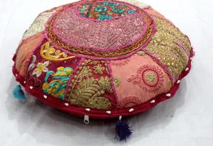 Almohada de suelo Cojín de suelo redondo bohemio Funda de cojín de meditación púrpura - Product Image 3