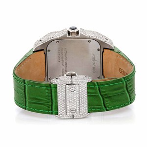 Reloj de Cuarzo de Acero Inoxidable con Incrustaciones de Moissanita, Correa de 20 mm, Cristal Revestido, Estilo Moderno y Hip Hop - Product Image 5