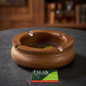 Cenicero de Madera Maciza de Nogal con Diseño Clásico para el Hogar, Antideslizante, Fácil de Limpiar, con Logotipo Grabado Personalizado, Venta al Por Mayor - Product Image 1