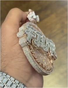 CONCEPTION Colgante Hip Hop Personalizado con Letra Redonda, Chapado en Plata 925 con Cadena Incluida, para Hombre, con Moissanita D VVS Certificada GRA - Product Image 5